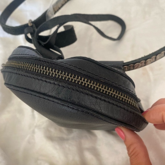 Frye Black Leather Studded Circle Crossbody Bag - Picture 8 of 11